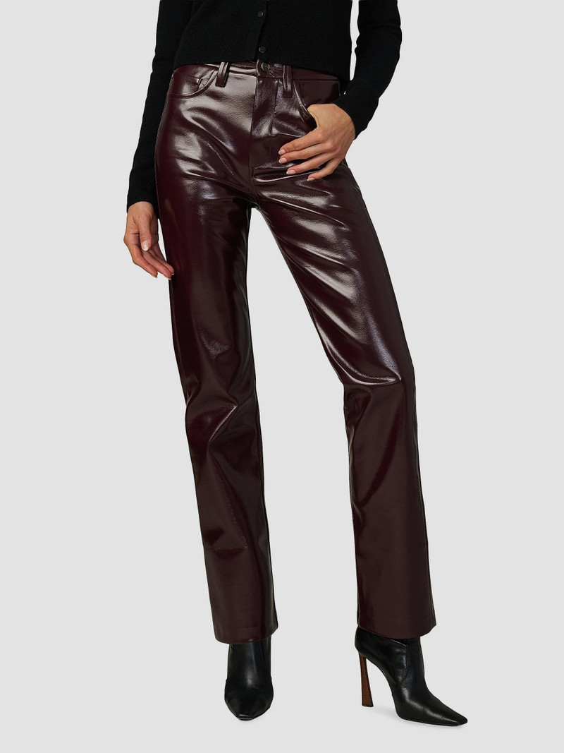 Women's Margot Faux Patent Leather Pants - Bordeaux 3