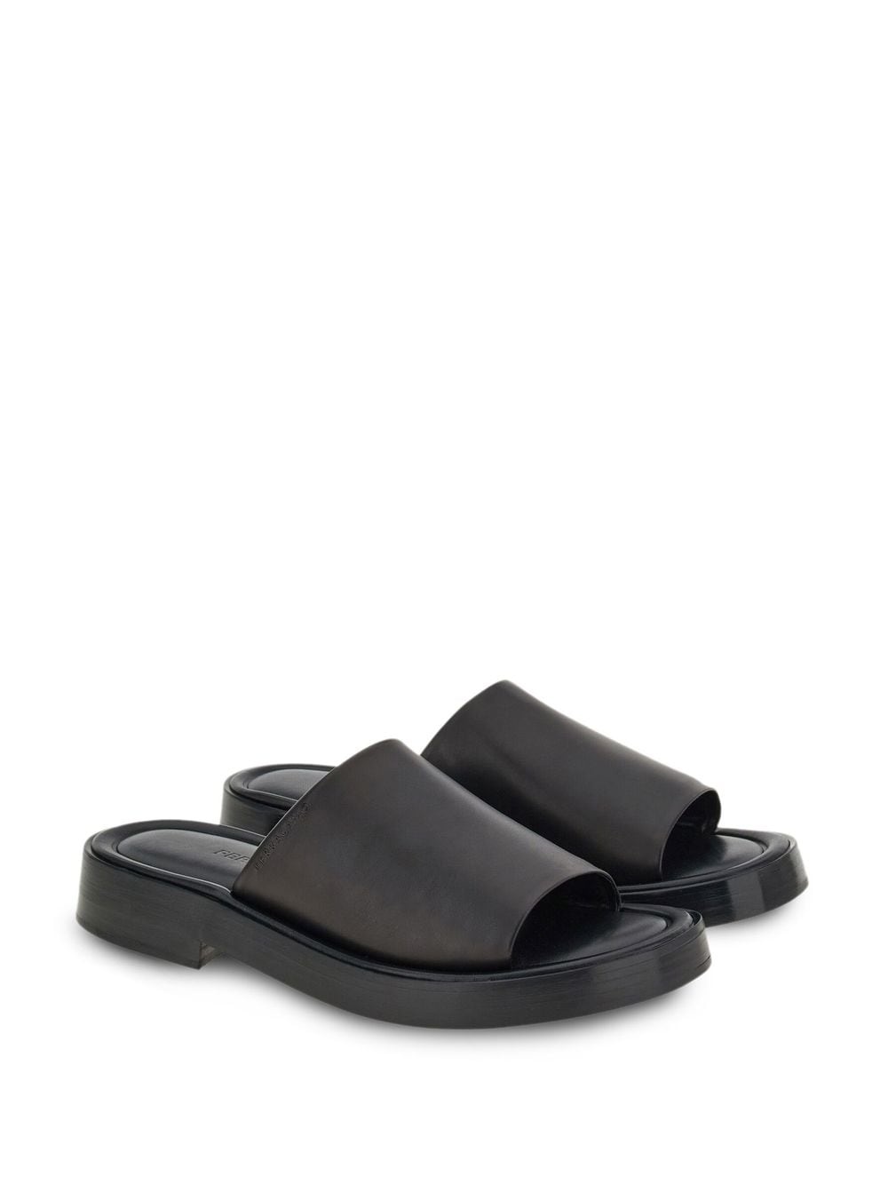 crossover-strap leather slides - 2