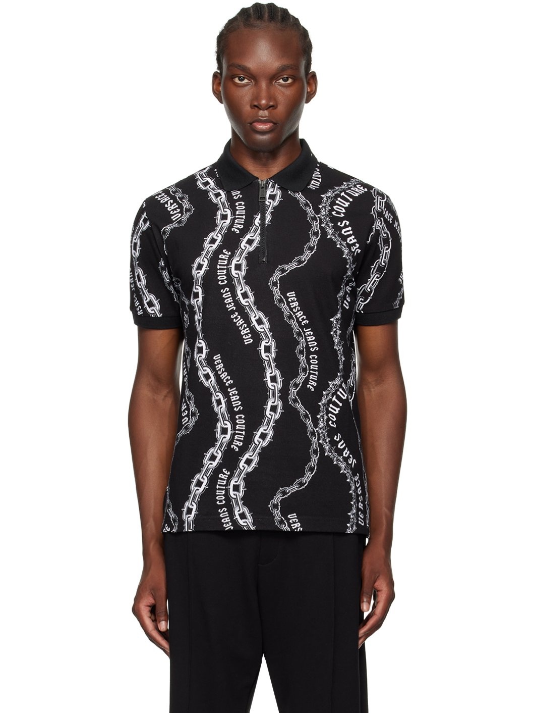 Black Chain Couture Polo - 1