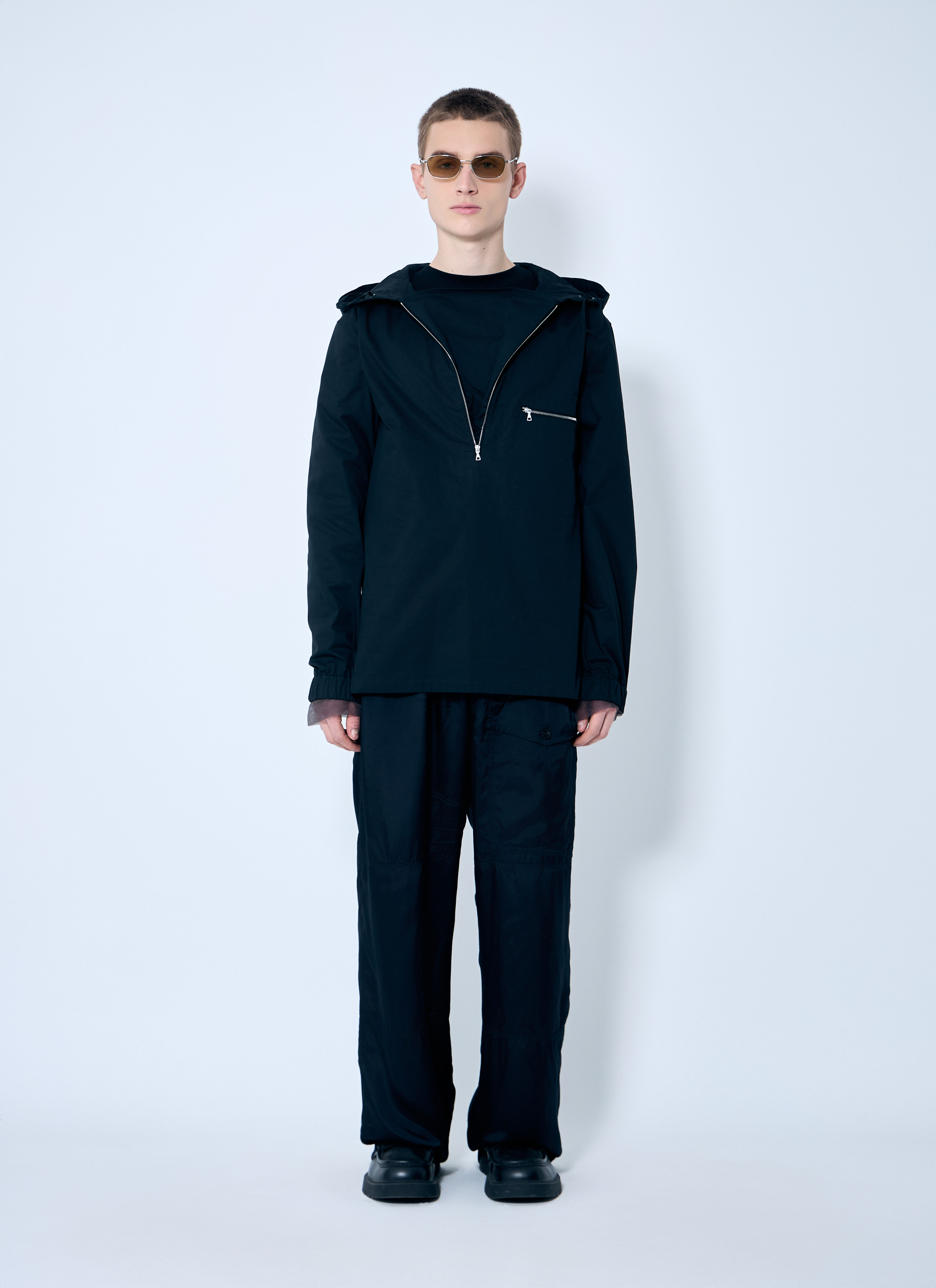Hooded Cotton Zip-Up Shirt - 2