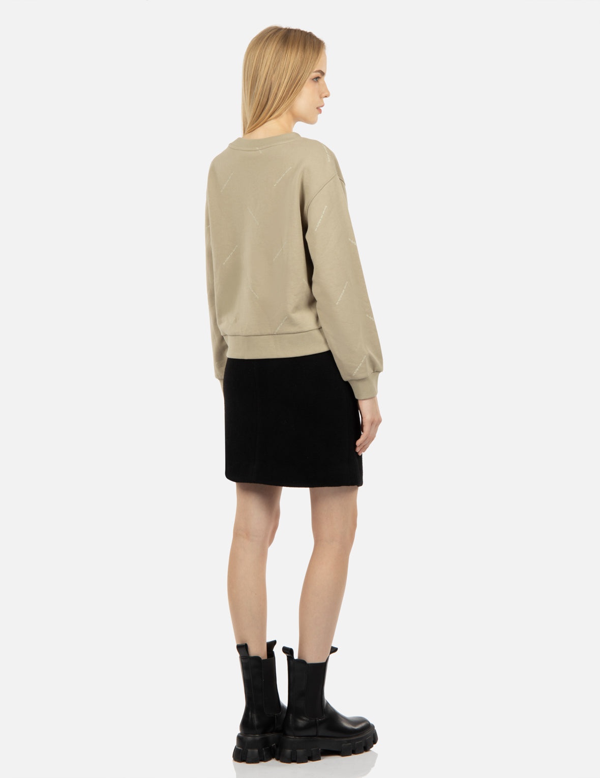 Slogan Embroidered Waistband Skirt - 4