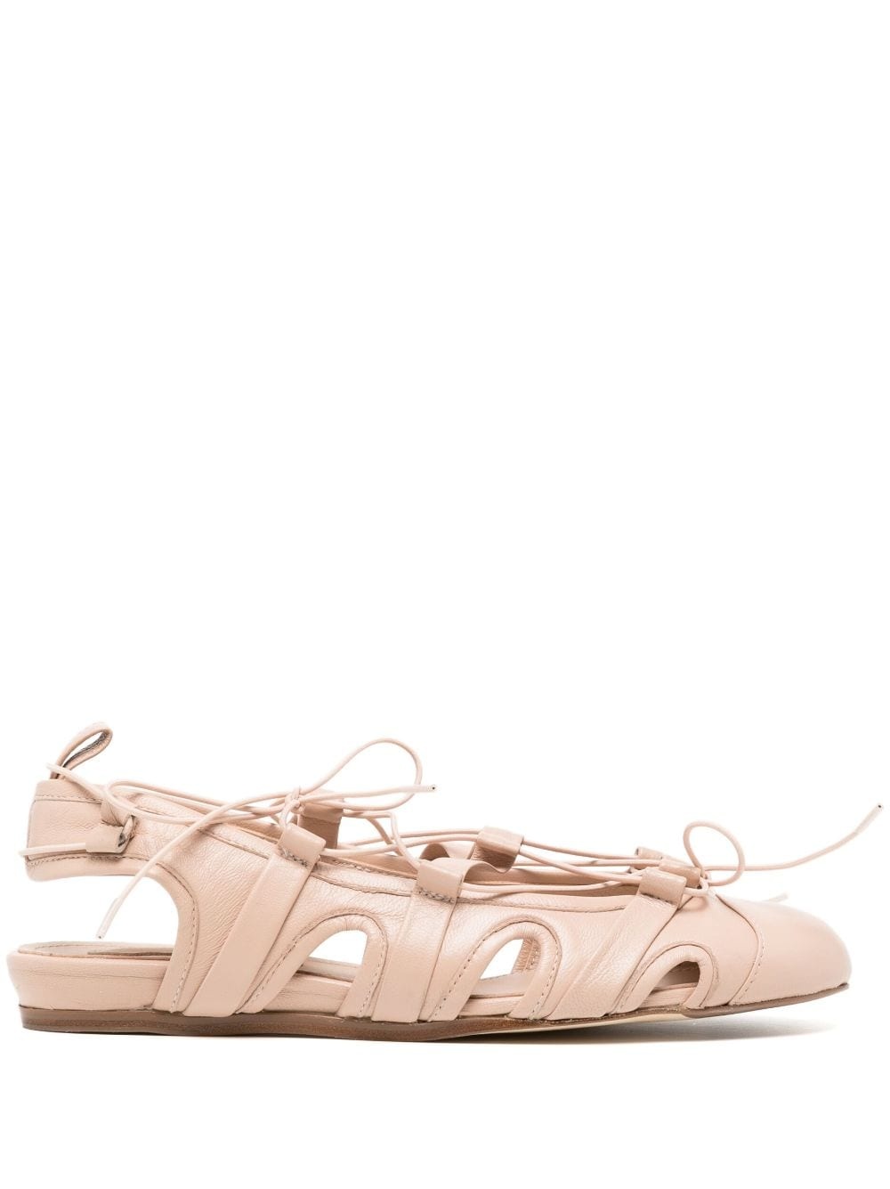 Sporty lace-up ballerina shoes - 1