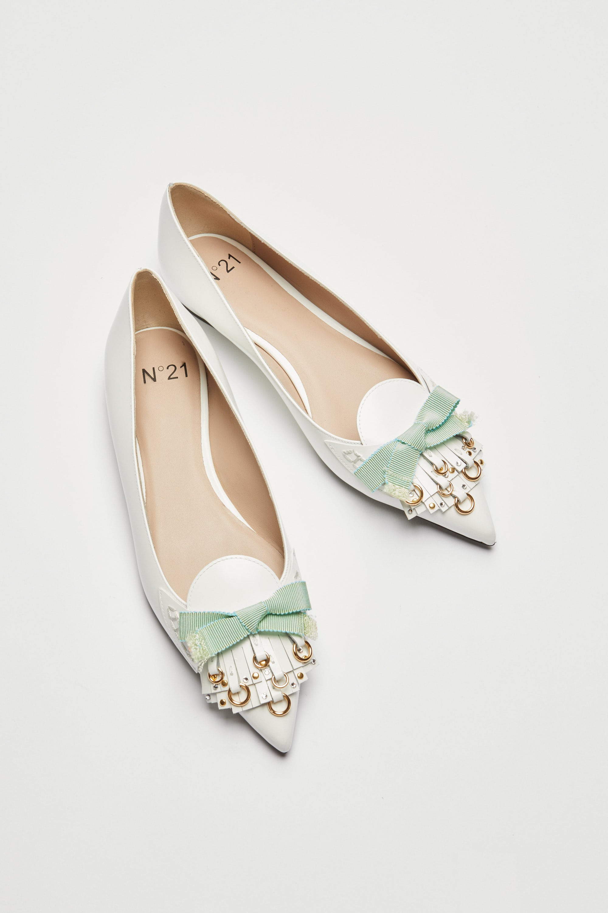 POINTED BALLERINAS WITH FRINGES AND STUDS - 5