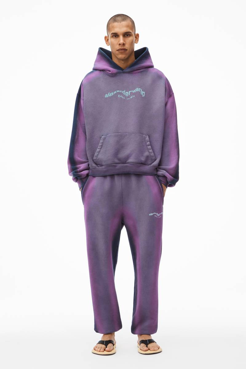 Alexander Wang LONG-SLEEVE HOODIE IN GARMENT DYED TERRY outlook