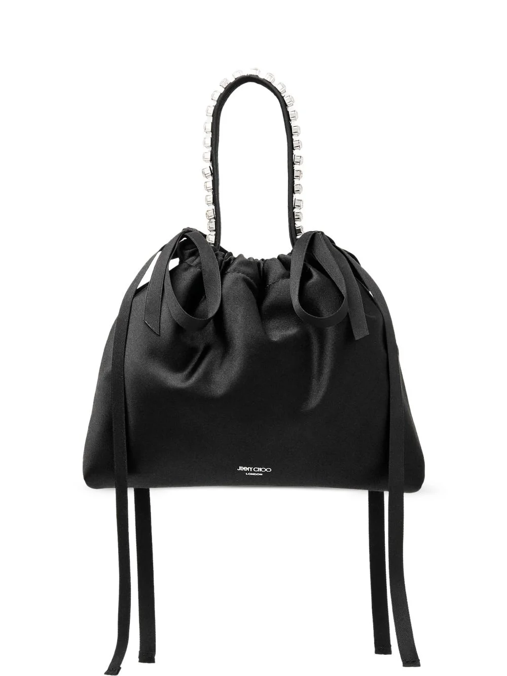 crystal-detail drawstring bucket bag - 1