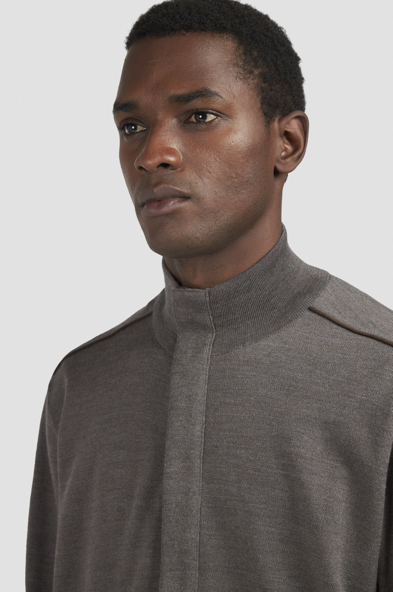 MERINO EXTRAFINE WOOL SWEATER WITH ZIP CLOSURE 7
