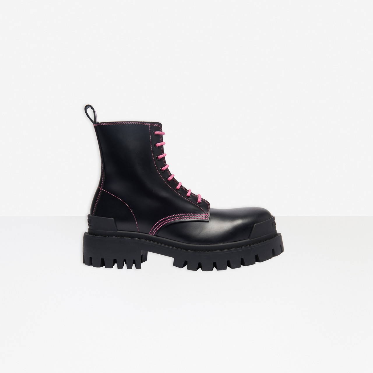 Strike 20mm Lace-up Boot in black matte calfskin - 1