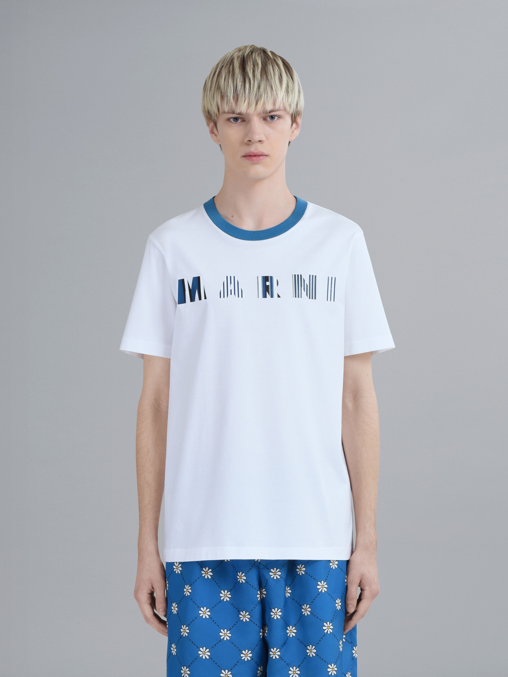 STRIPE LOGO PRINT WHITE BIO JERSEY T-SHIRT - 2
