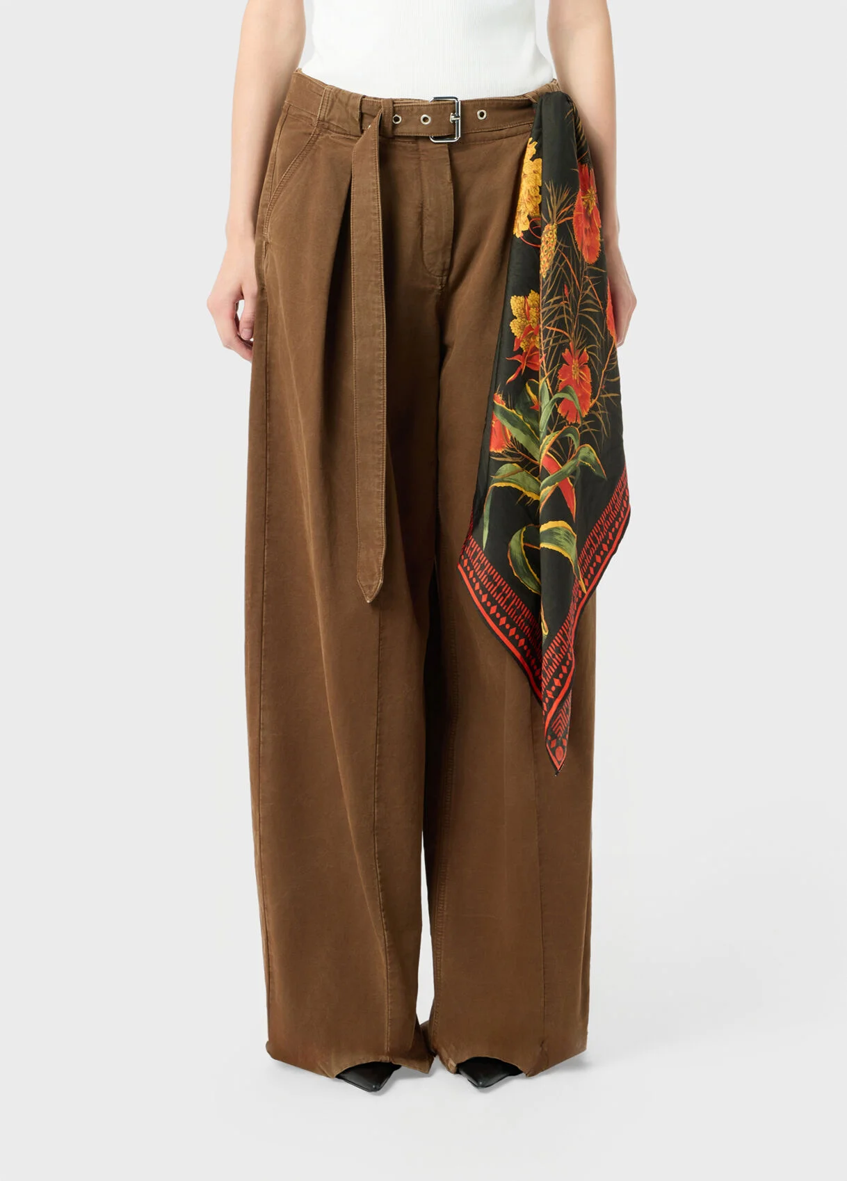 VISCOSE TWILL FOULARD WITH LOGO PRINT - 1