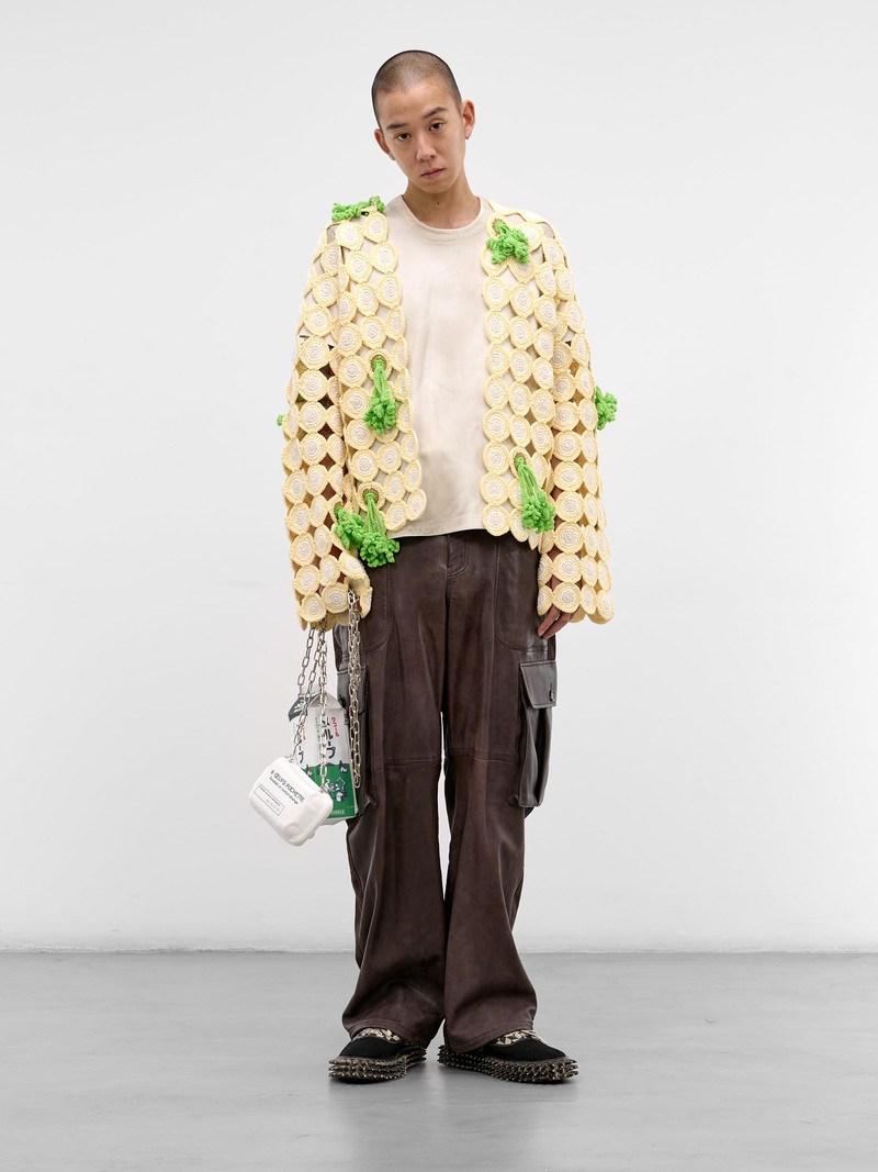 doublet Dirtied Logo Lamb Leather Tee outlook