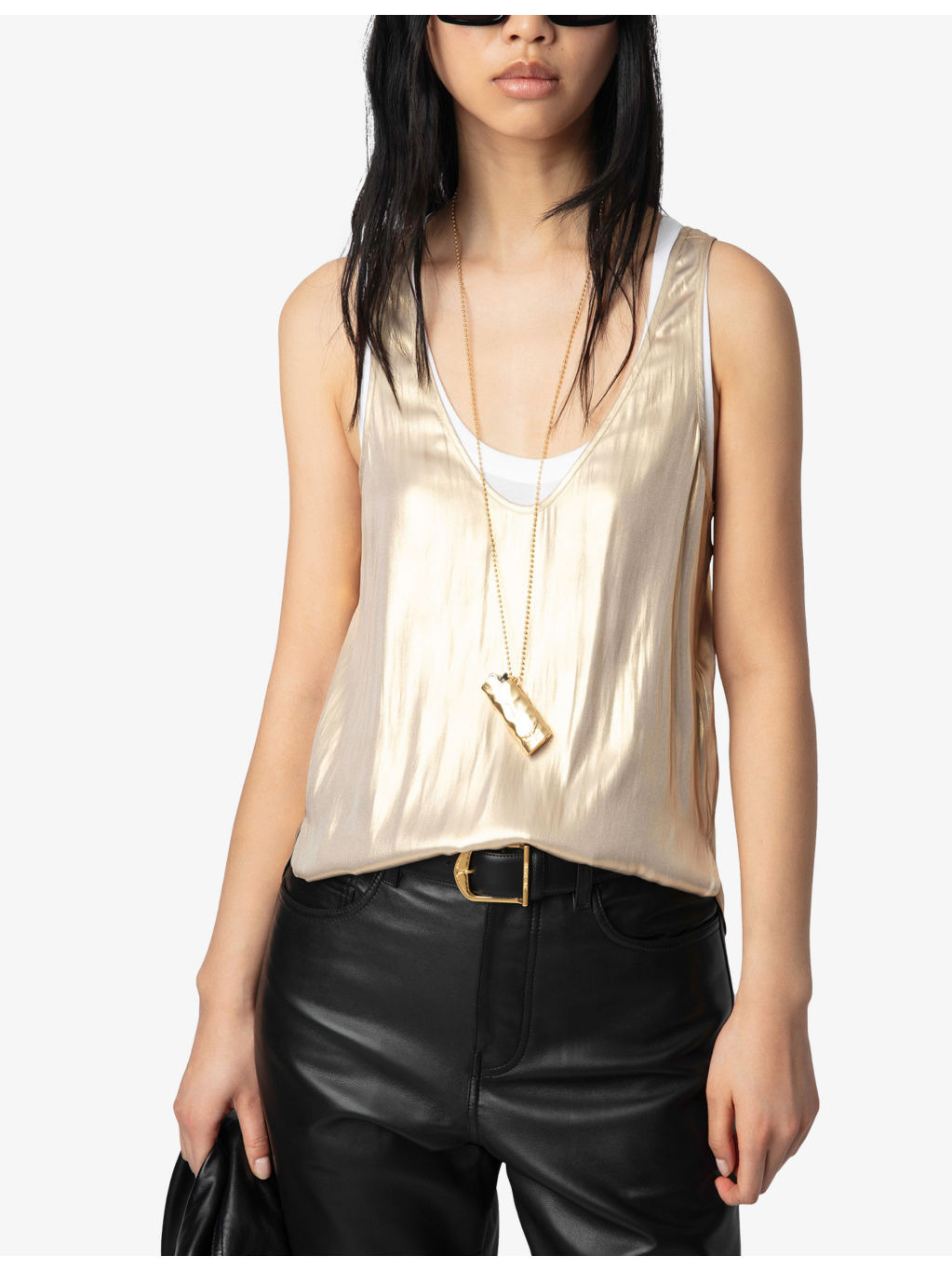 Tarys Iridescent Satin Top - 3