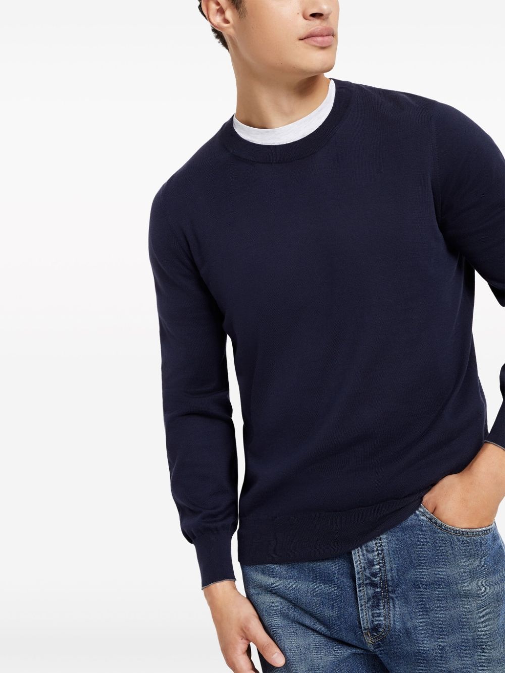 crew-neck cotton jumper - 4