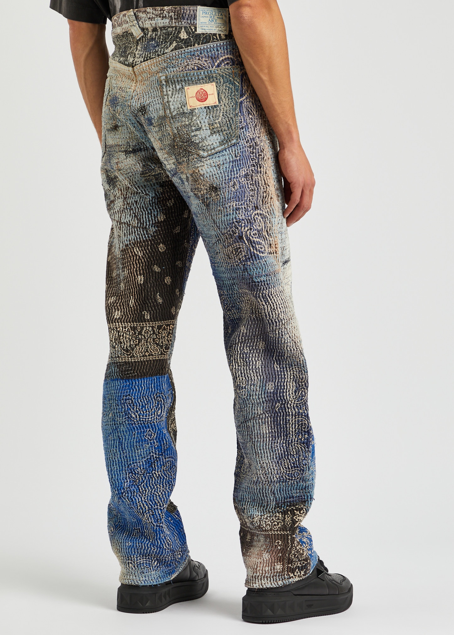 PROLETA RE ART Boro patchwork distressed straight-leg jeans | REVERSIBLE
