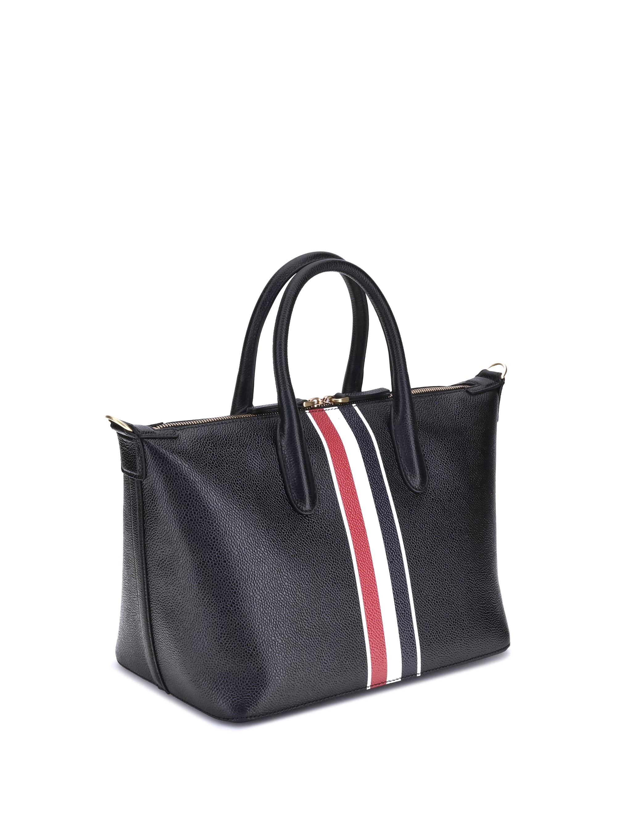Thom Browne Men Soft Small Duffle Bag W/ Rwb Stripe In P - 2