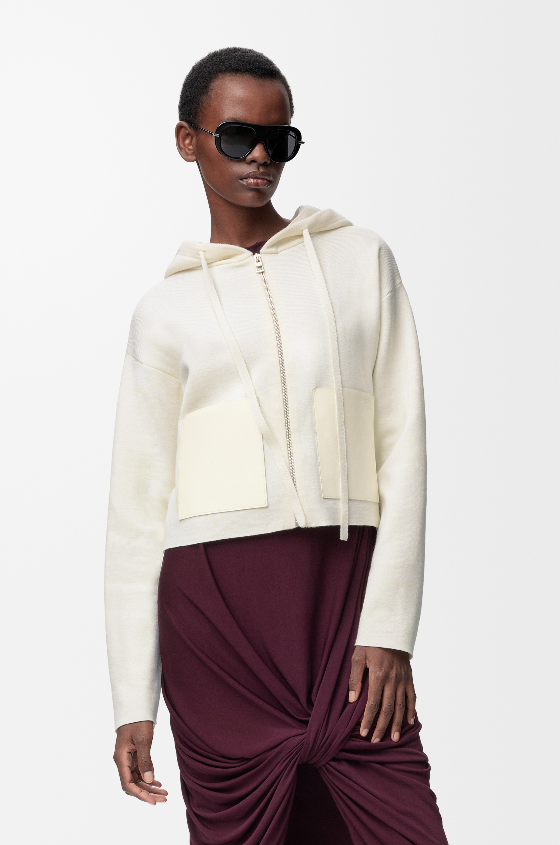 Zip-up hoodie in wool - 3