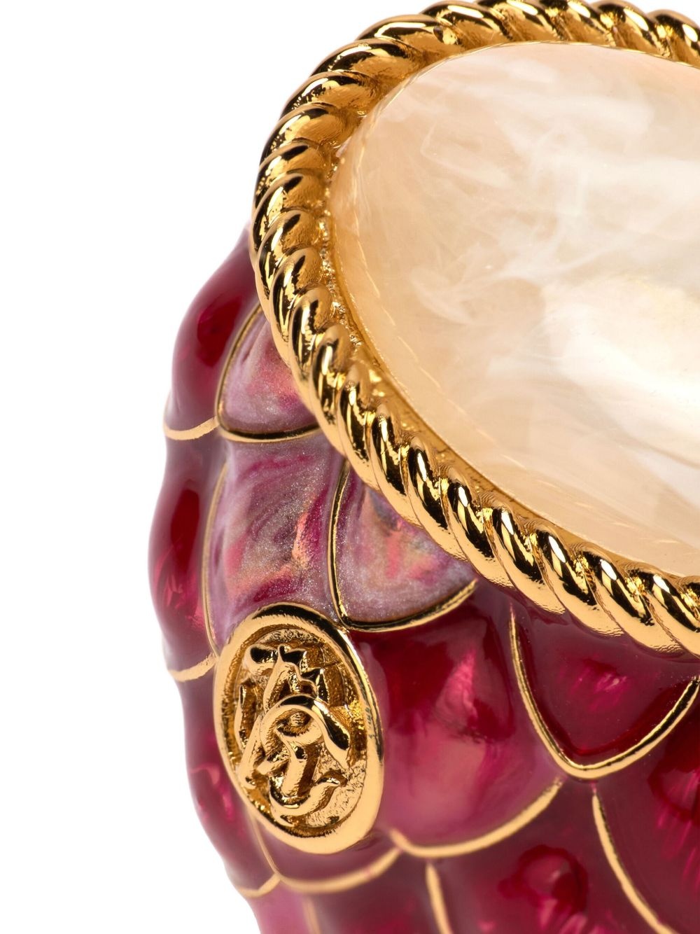 stone-embellished scaled ring - 4