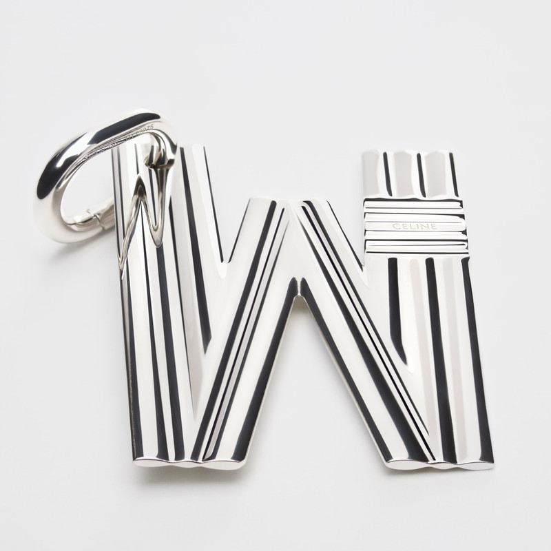 ALPHABET CHARMS W LETTER IN BRASS WITH RHODIUM FINISH 1
