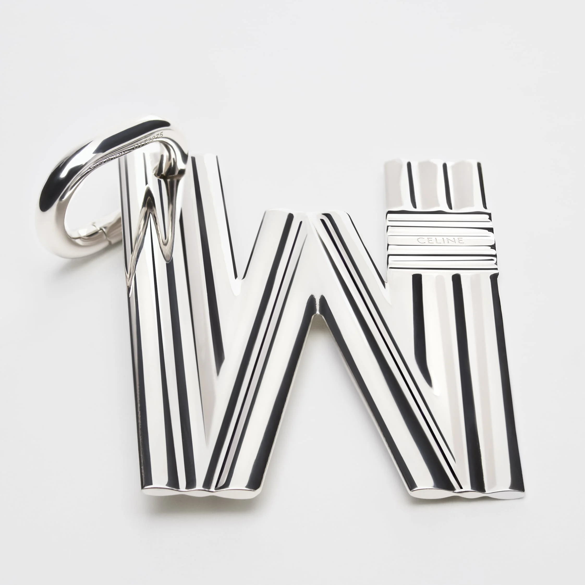 ALPHABET CHARMS W LETTER IN BRASS WITH RHODIUM FINISH - 1