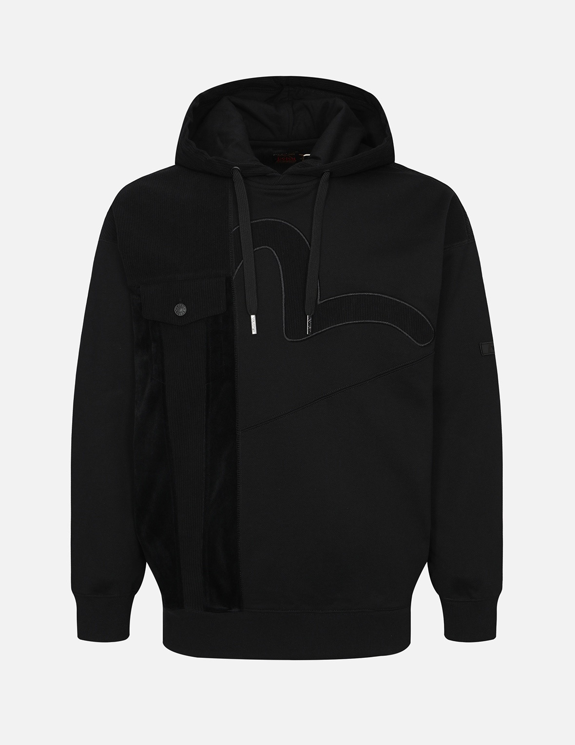SEAGULL APPLIQUÉ PATCHWORK HOODED SWEATSHIRT - 1