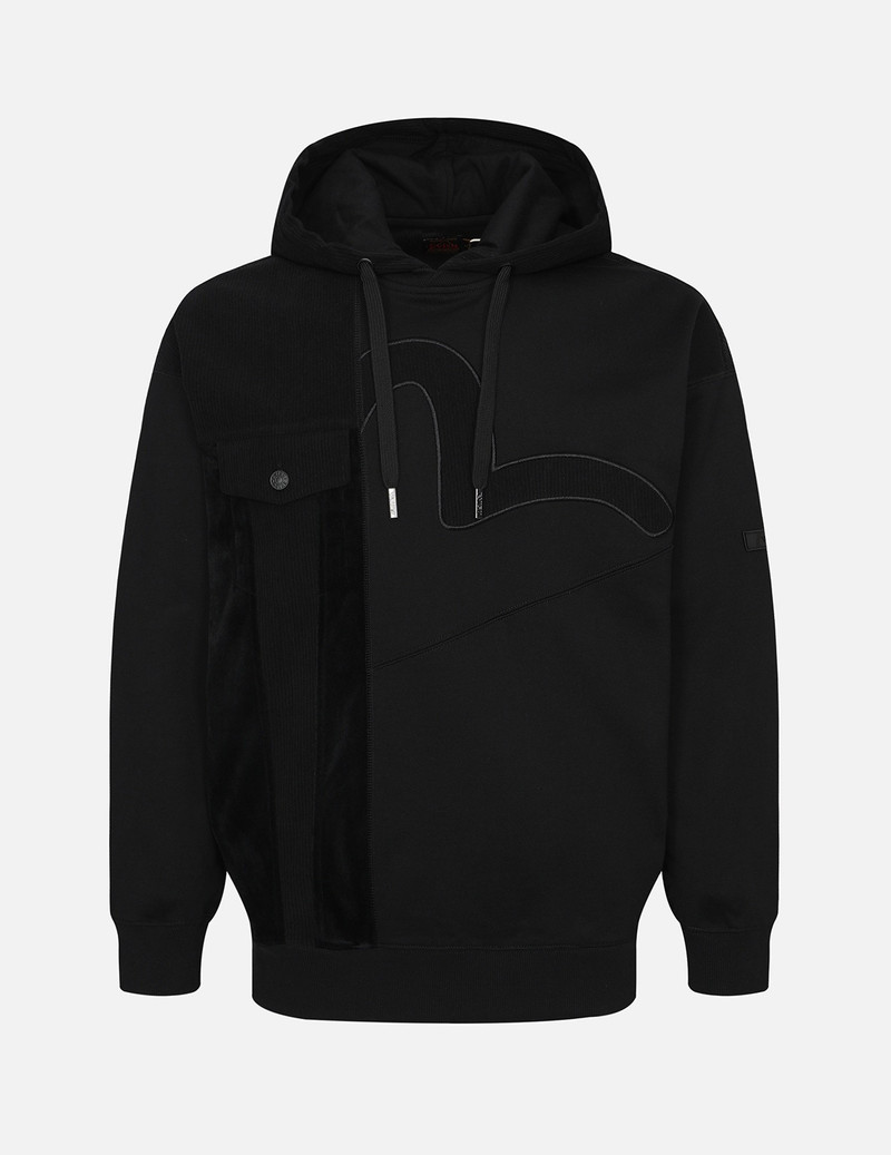 SEAGULL APPLIQUÉ PATCHWORK HOODED SWEATSHIRT 1