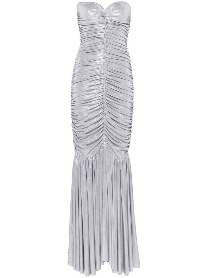 Slinky ruched fishtail gown 1
