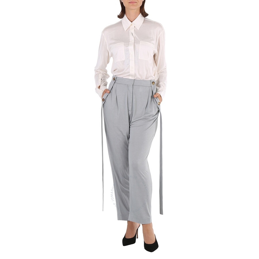 Burberry Ladies Heather Melange Jersey Tailored Trousers - 6