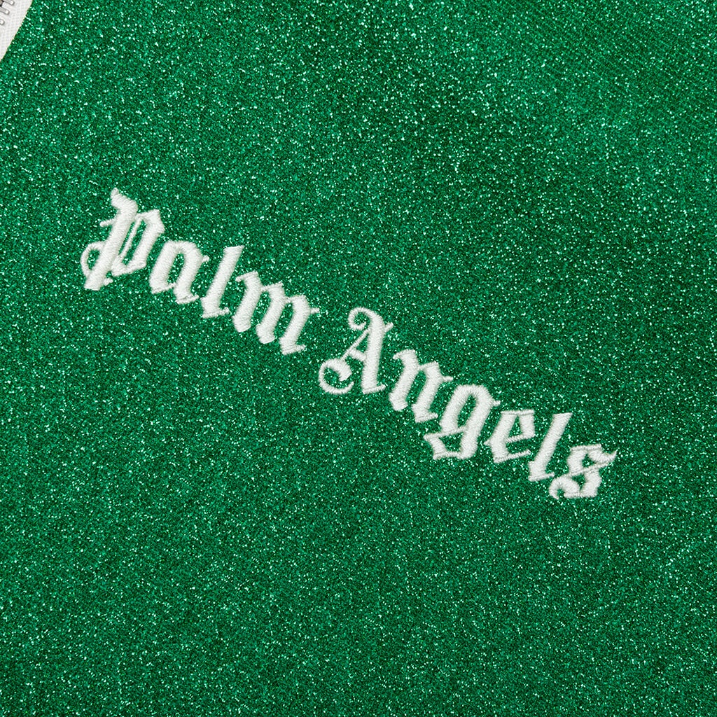 PALM ANGELS LUREX TRACK JACKET - GREEN/WHITE - 3