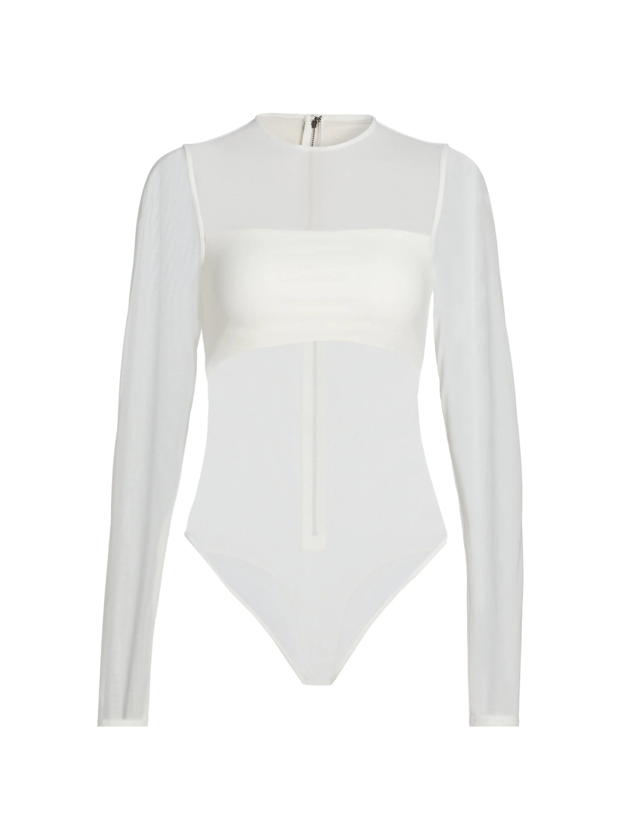 Women's Bandeau Sheer Bodysuit - Off White - 1