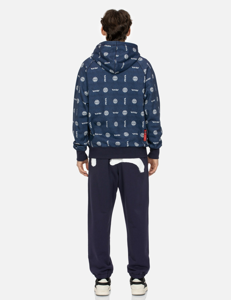 EVISU ALLOVER LOGO AND KAMON PRINT RELAX FIT HOODIE outlook