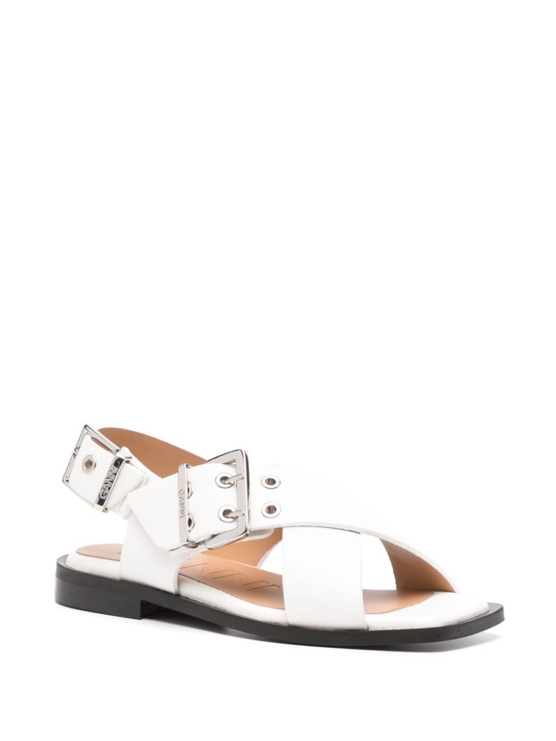 GANNI buckle-fastening crossover sandals outlook