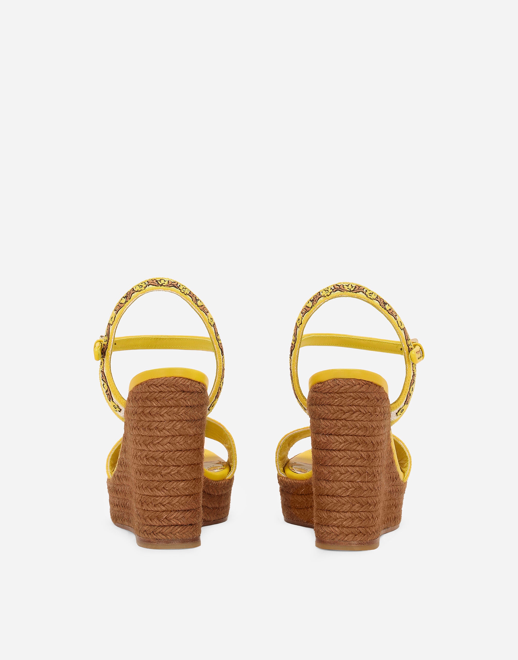 サンダル・ミュール DOLCE & GABBANA - WEDGE SANDALS WITH MAJOLICA EMBROIDERY Dolce & Gabbana Wedge sandals with majolica embroidery