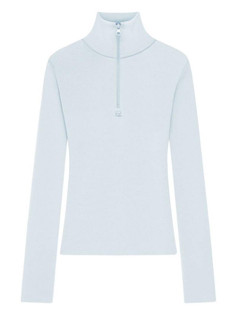 zipped mock-neck sweater 1