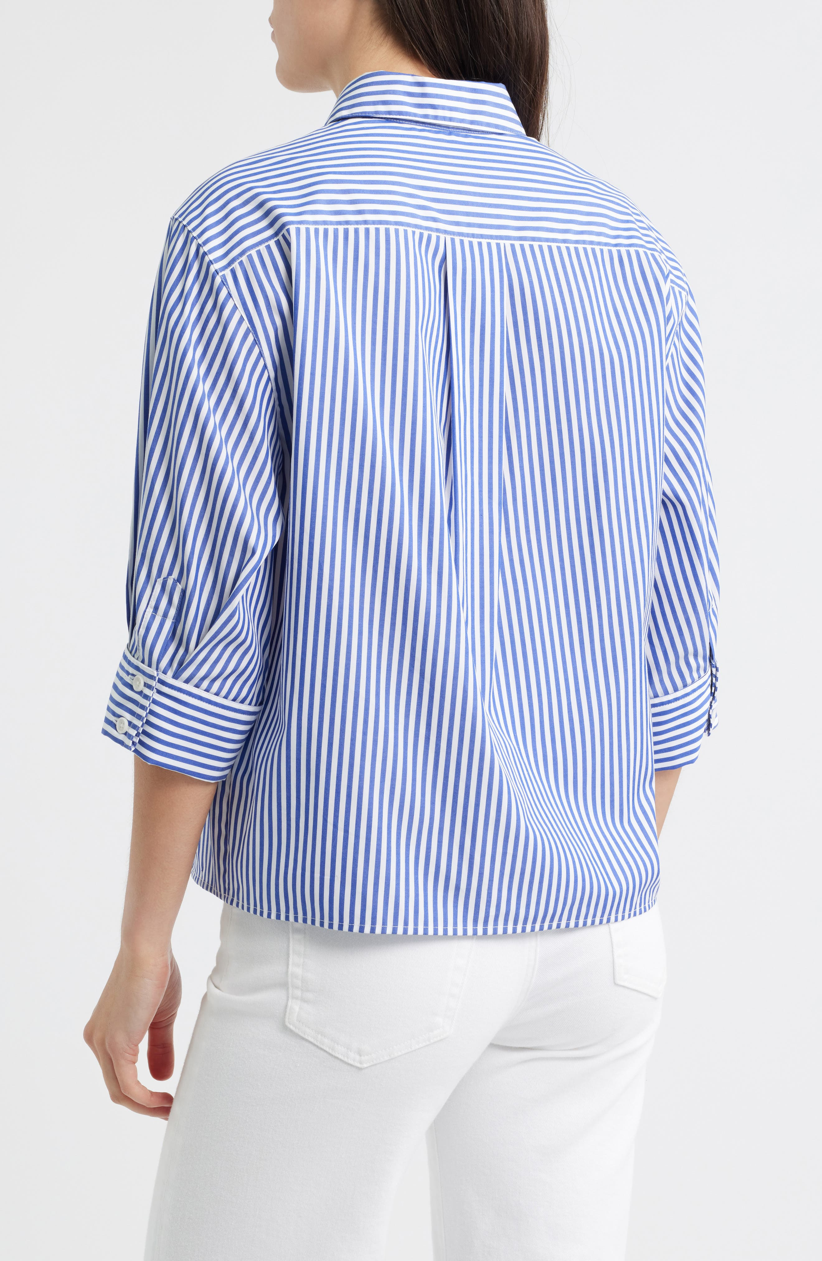rag & bone Lucia Stripe Poplin Button-Up Shirt in Navy Stripe at Nordstrom - 2