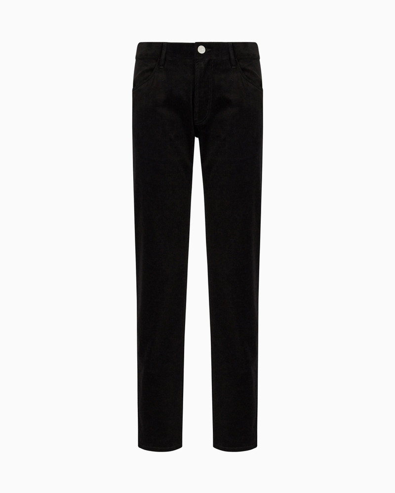 Regular-fit, five-pocket trousers in ribbed cotton and cashmere 1