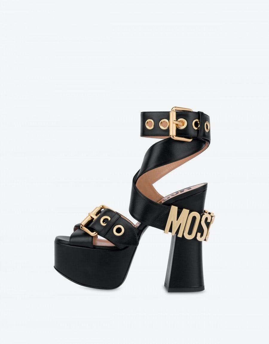 MOSCHINO BELT PLATFORM SANDALS - 2