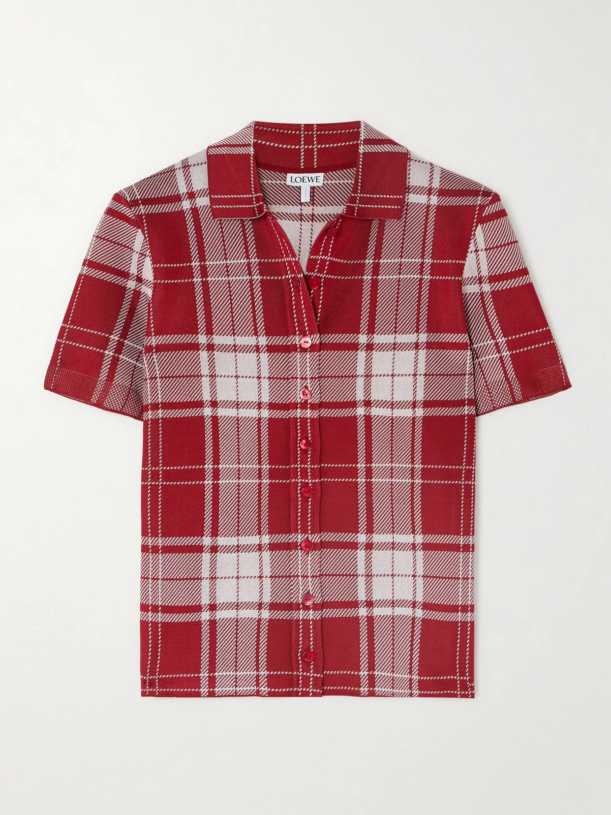 Cropped Checked Silk-blend Jacquard Polo Shirt - 1