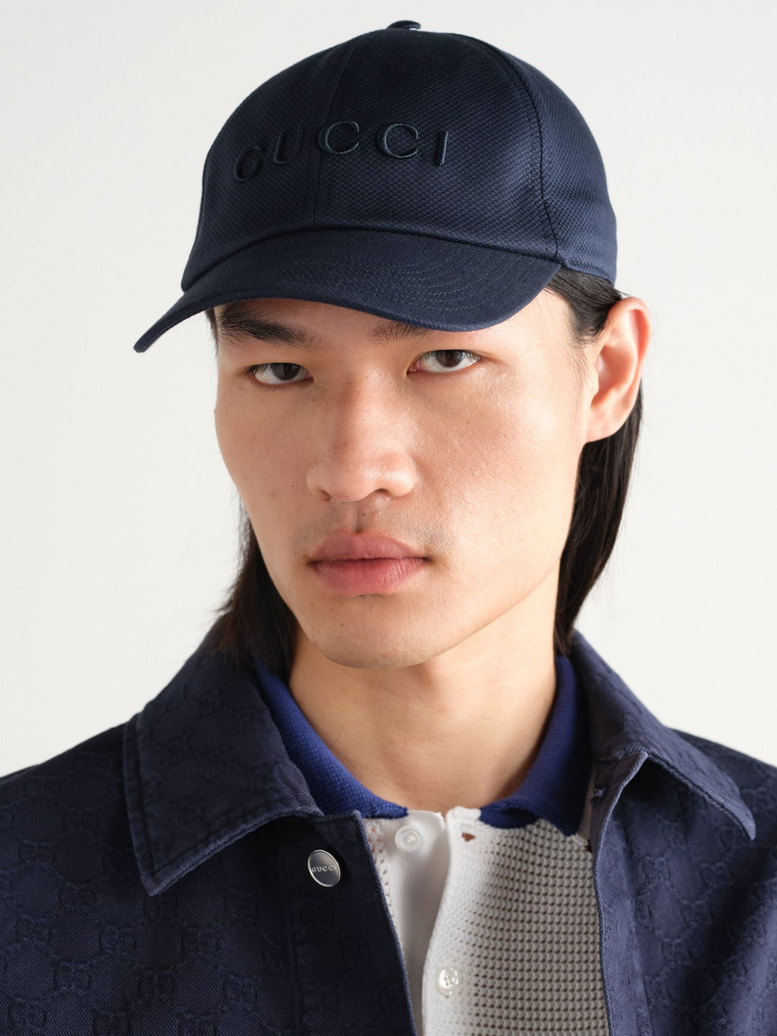 Logo-Embroidered Cotton-Blend Canvas Baseball Cap Navy - 2