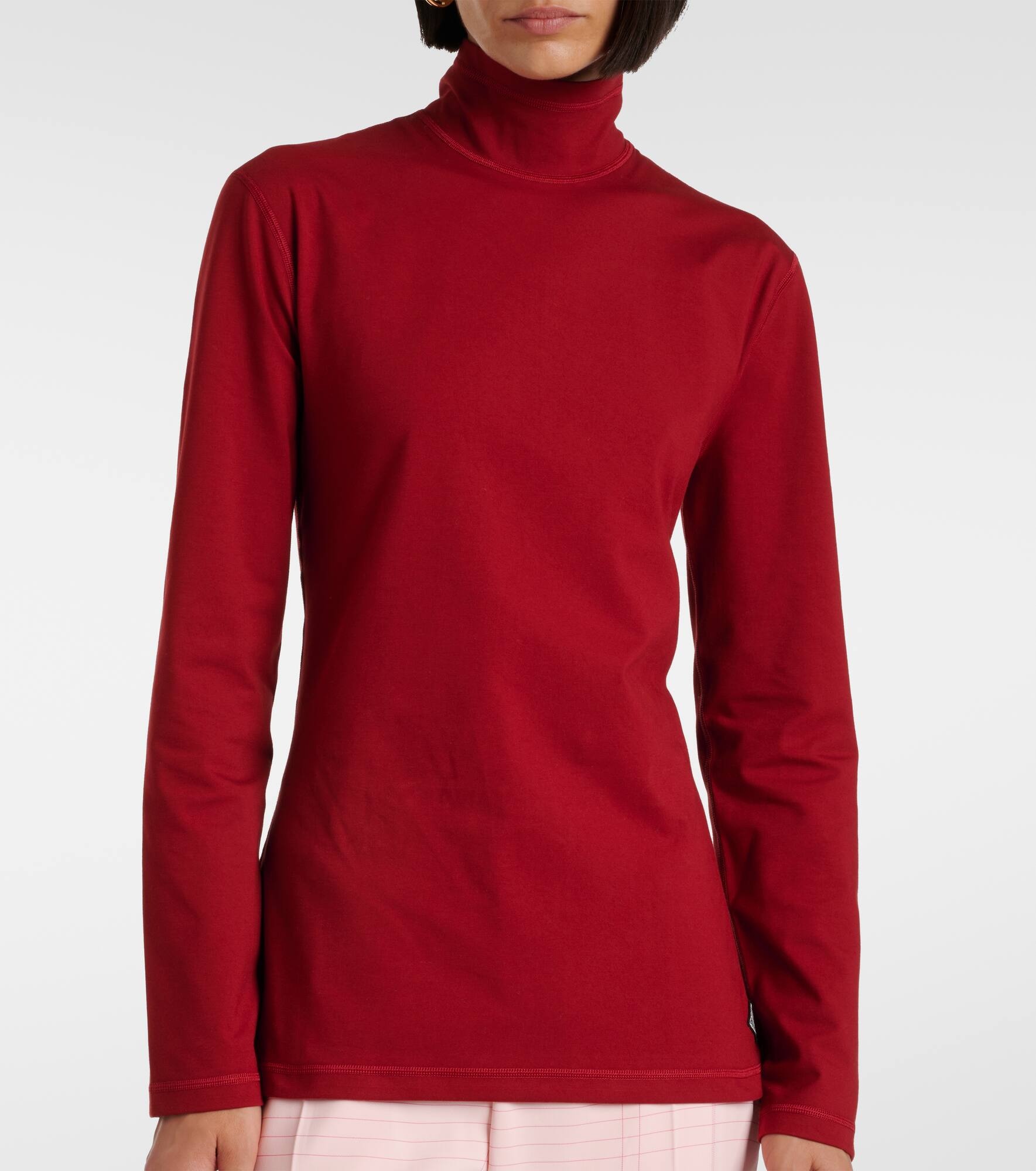 Cotton-blend jersey turtleneck top - 6