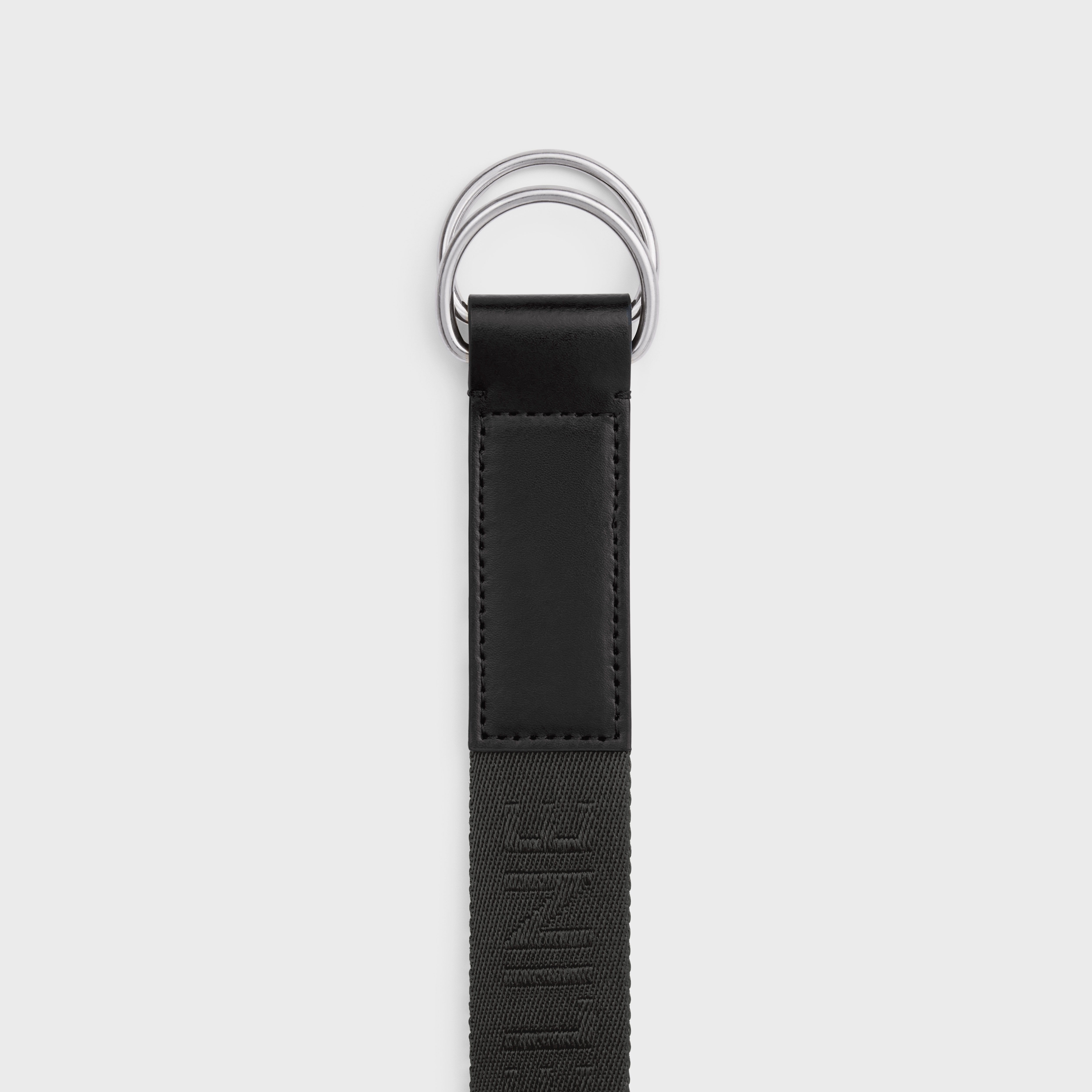 MEDIUM DOUBLE RING BELT in Jacquard Textile and Calfskin - 2