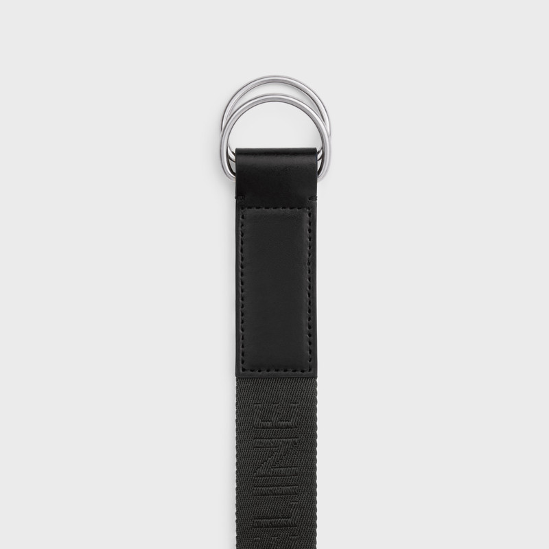 CELINE MEDIUM DOUBLE RING BELT in Jacquard Textile and Calfskin outlook