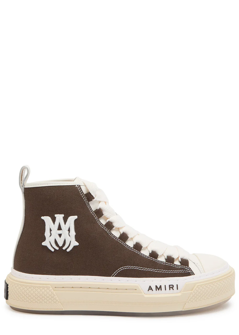 Amiri MA Court Hi Logo-embroidered Canvas Sneakers - 1