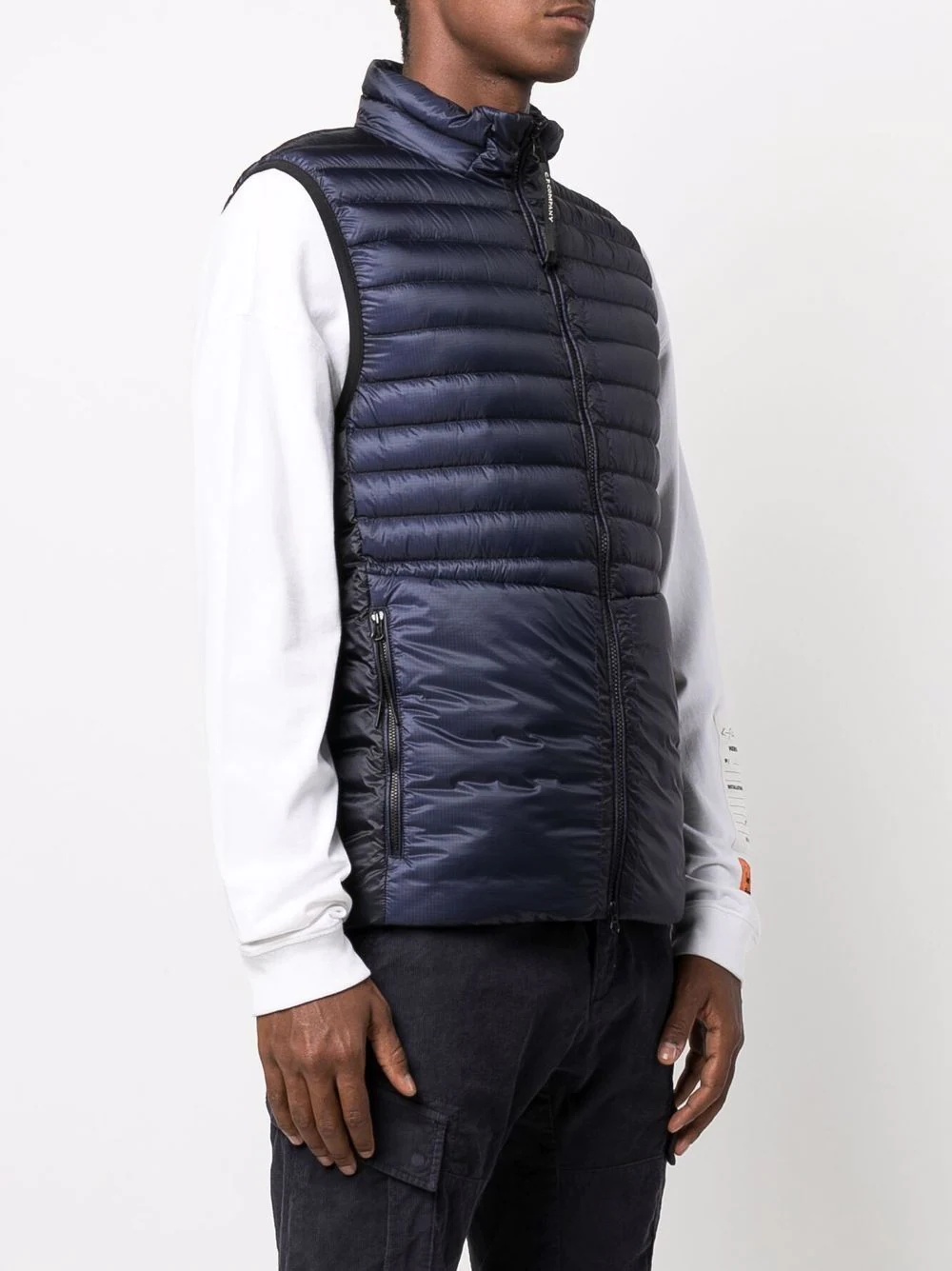 padded zip-up down gilet - 3