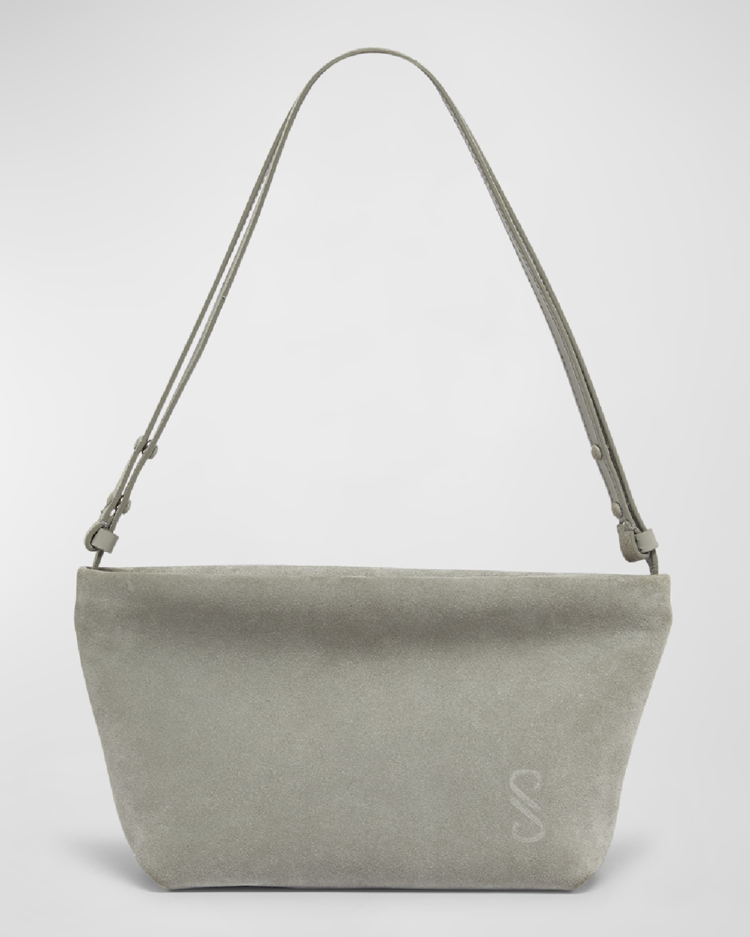 Slide Zip Suede Shoulder Bag - 1