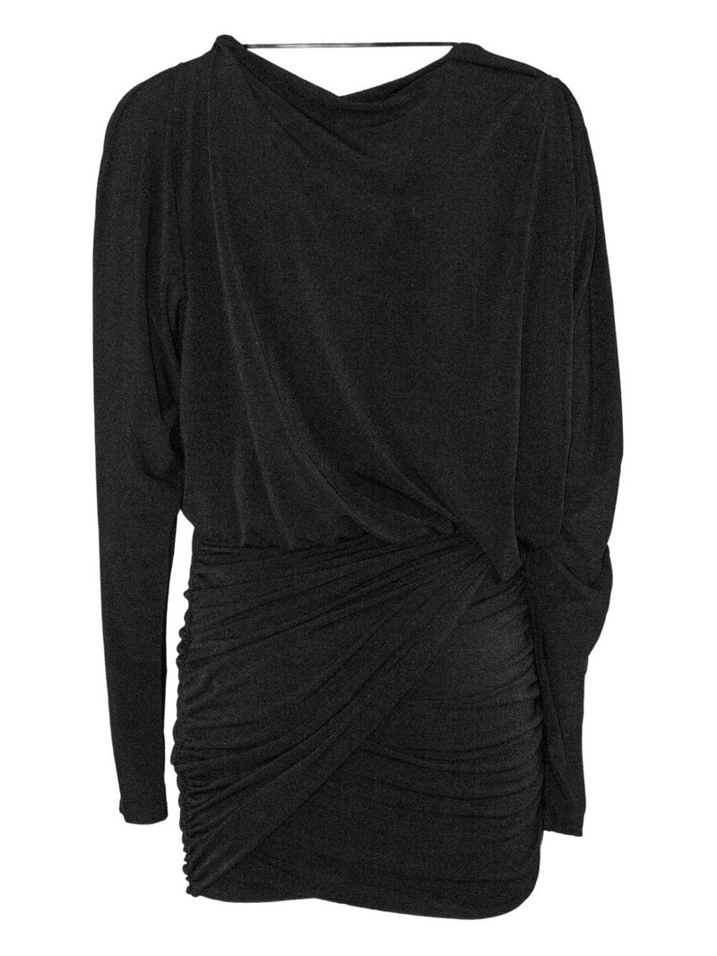 draped V-neck mini dress 1