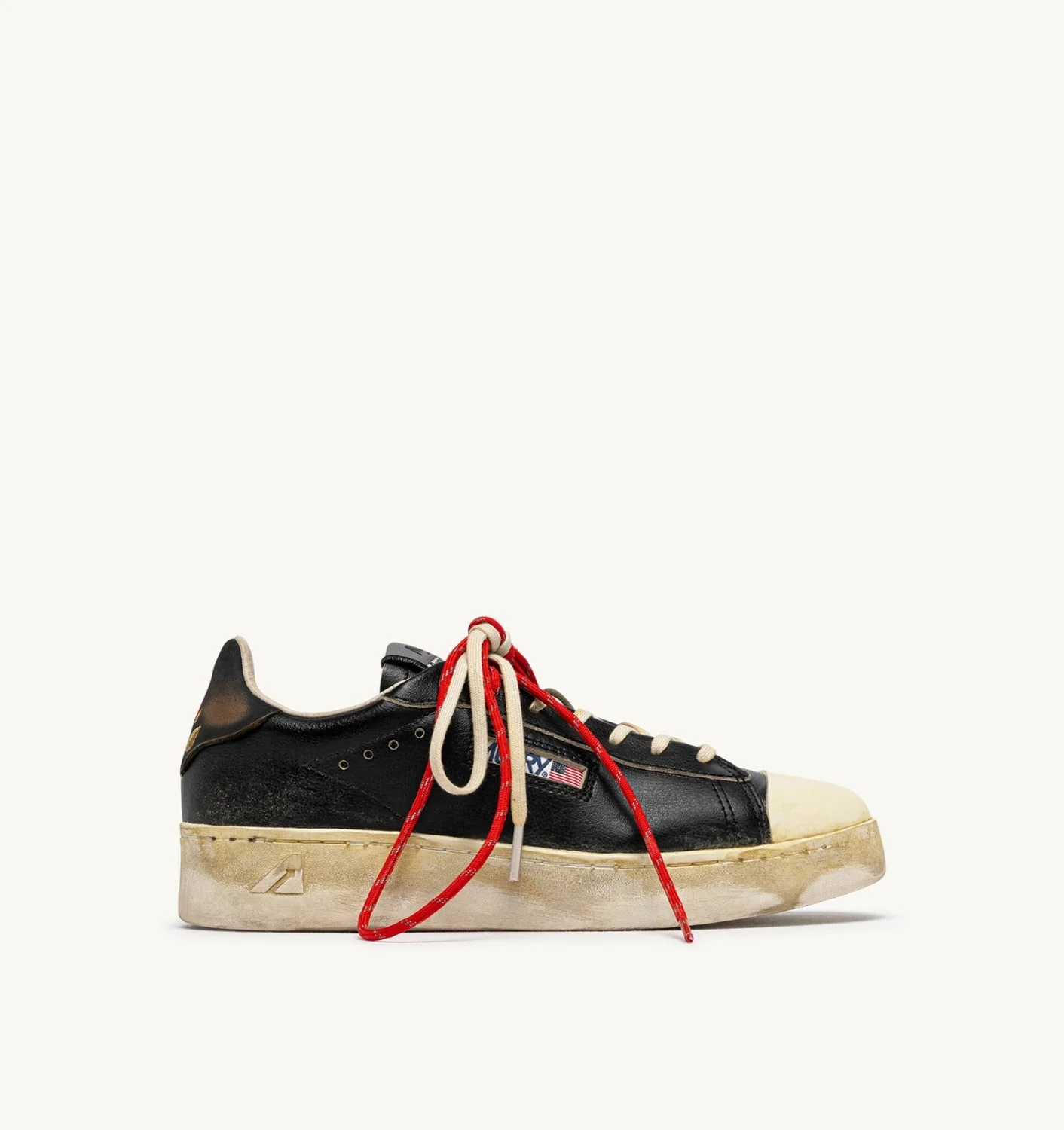 DALLAS LOW SUPER VINTAGE SNEAKERS IN BLACK LEATHER - 1