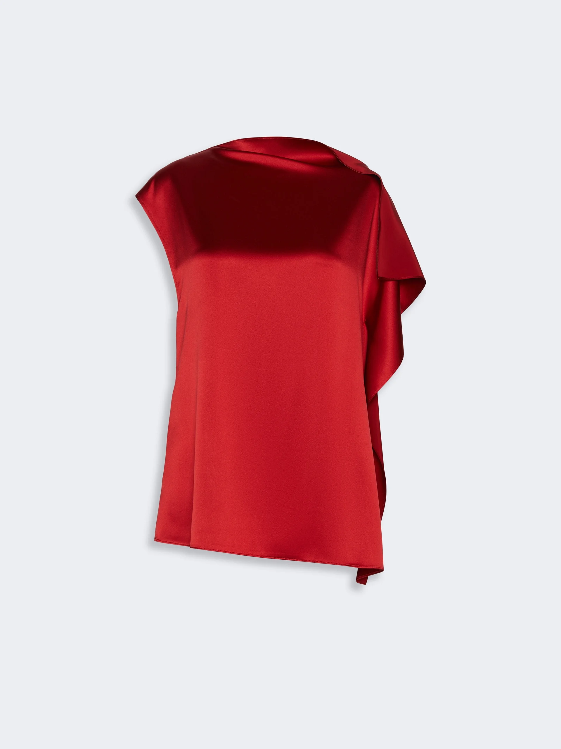 LANA Silk top with ruffle detail - RUBY - 1