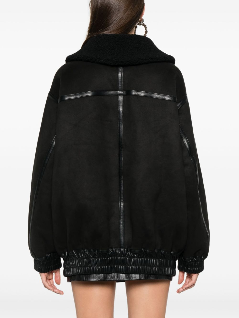 faux-leather bomber jacket - 4