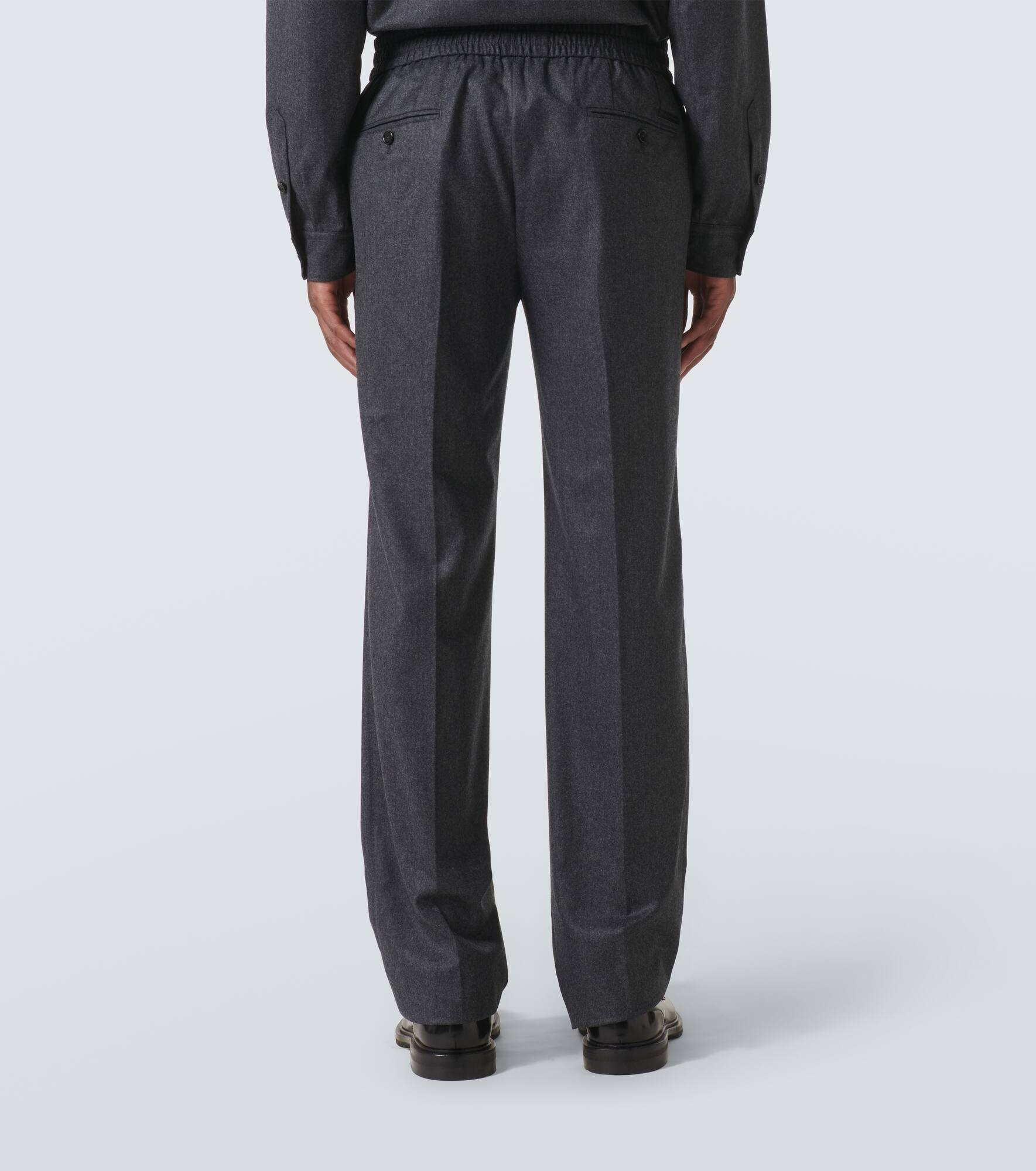 Virgin wool flannel straight pants - 4