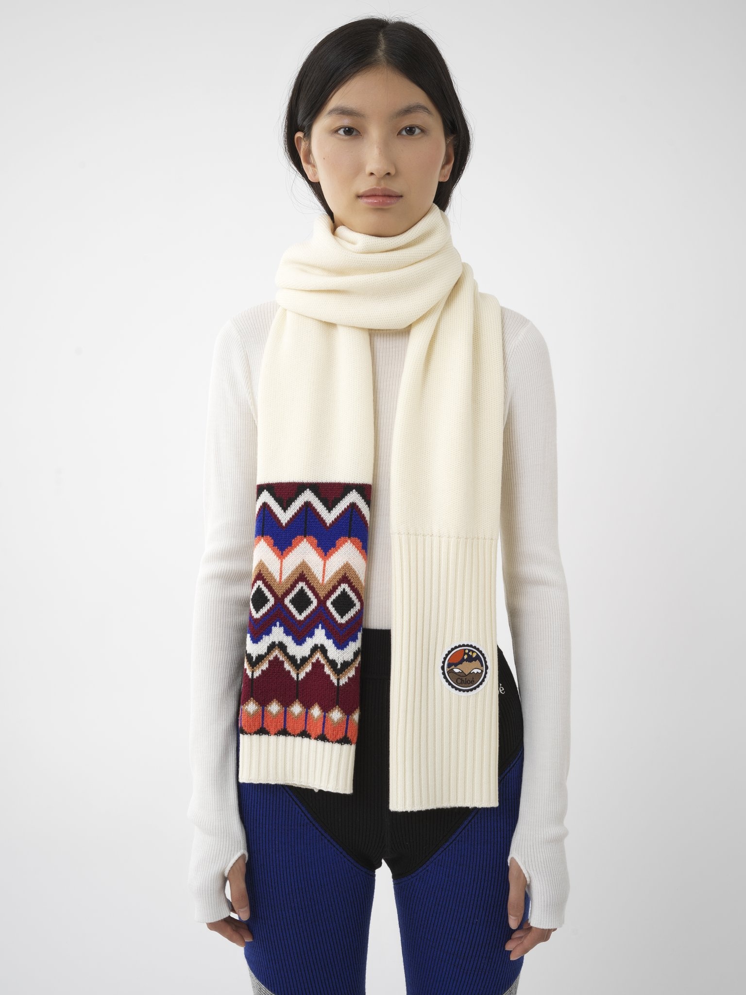 EMBROIDERED-PATCH SCARF - 4