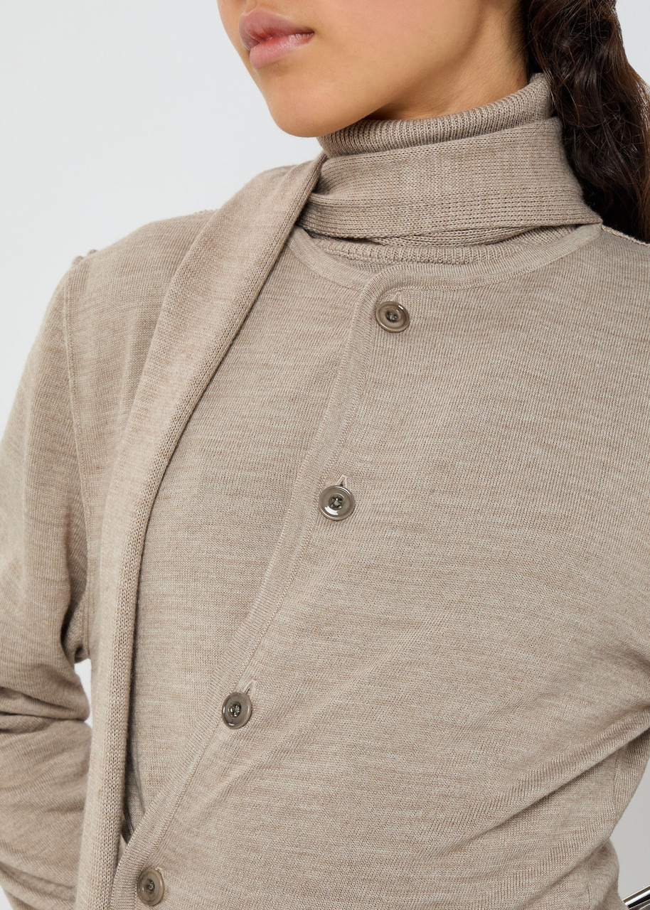 Lemaire Twisted Scarf-effect Knit Cardigan - 5